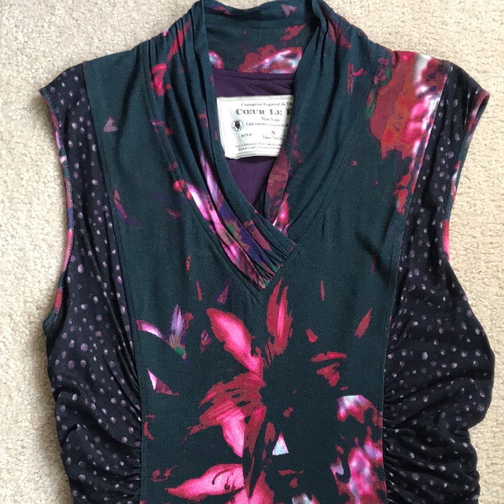 COEUR LE ROI navy/pink floral dress - Medium